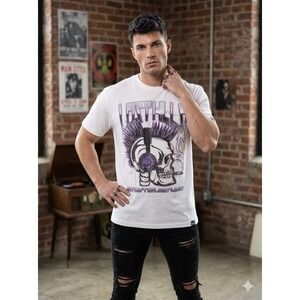 Lost Hills - Get Ovt or Get Lost White Skull T Shirt Size 2X Made In USA NWOT